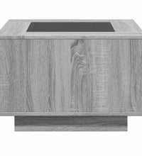 LED-Couchtisch Grau Sonoma 60x60x40 cm Holzwerkstoff