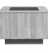 LED-Couchtisch Grau Sonoma 60x60x40 cm Holzwerkstoff