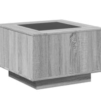 LED-Couchtisch Grau Sonoma 60x60x40 cm Holzwerkstoff