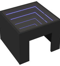 Couchtisch mit Infinity-LED Schwarz 40x40x30 cm