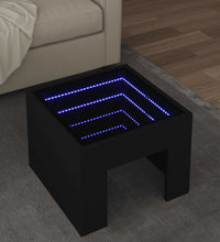 Couchtisch mit Infinity-LED Schwarz 40x40x30 cm