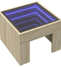 Couchtisch mit Infinity-LED Sonoma-Eiche 40x40x30 cm