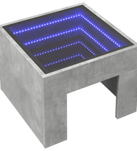 Couchtisch mit Infinity-LED Betongrau 40x40x30 cm