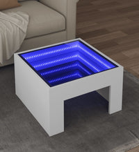 Couchtisch mit Infinity-LED Weiß 50x50x30 cm