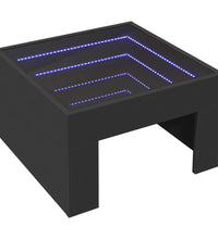 Couchtisch mit Infinity-LED Schwarz 50x50x30 cm