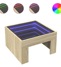 Couchtisch mit Infinity-LED Sonoma-Eiche 50x50x30 cm