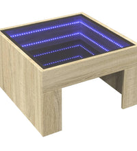 Couchtisch mit Infinity-LED Sonoma-Eiche 50x50x30 cm