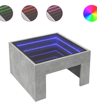 Couchtisch mit Infinity-LED Betongrau 50x50x30 cm