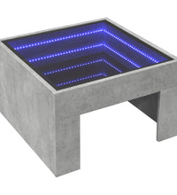 Couchtisch mit Infinity-LED Betongrau 50x50x30 cm