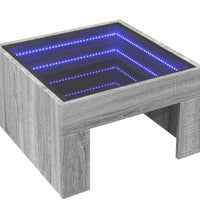 Couchtisch mit Infinity-LED Grau Sonoma 50x50x30 cm