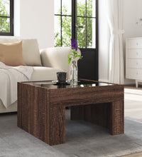 Couchtisch mit Infinity-LED Braun Eichen-Optik 50x50x30 cm