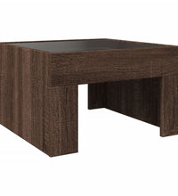 Couchtisch mit Infinity-LED Braun Eichen-Optik 50x50x30 cm