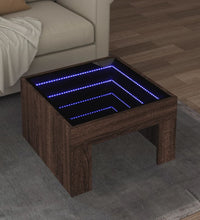 Couchtisch mit Infinity-LED Braun Eichen-Optik 50x50x30 cm