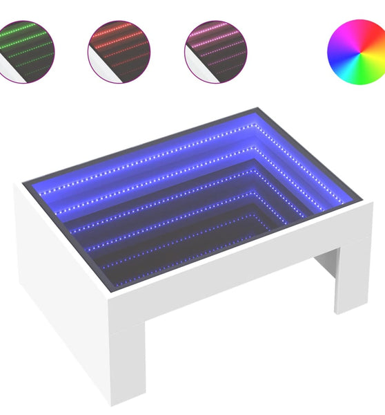 Couchtisch mit Infinity-LED Weiß 70x50x30 cm