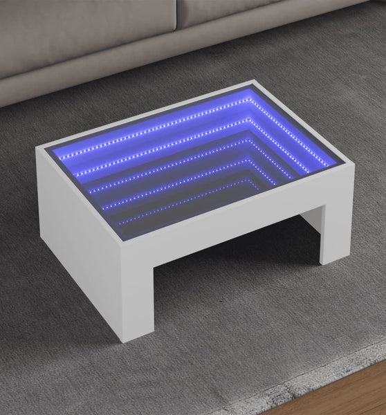 Couchtisch mit Infinity-LED Weiß 70x50x30 cm