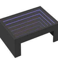 Couchtisch mit Infinity-LED Schwarz 70x50x30 cm