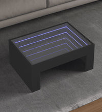 Couchtisch mit Infinity-LED Schwarz 70x50x30 cm