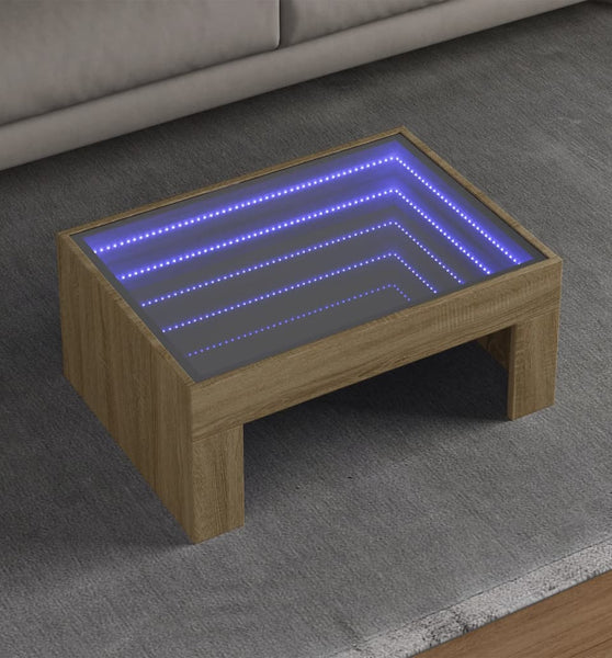 Couchtisch mit Infinity-LED Sonoma-Eiche 70x50x30 cm