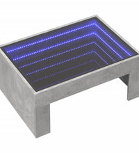 Couchtisch mit Infinity-LED Betongrau 70x50x30 cm