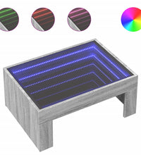 Couchtisch mit Infinity-LED Grau Sonoma 70x50x30 cm