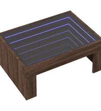 Couchtisch mit Infinity-LED Braun Eichen-Optik 70x50x30 cm