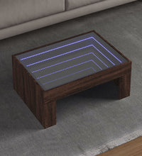 Couchtisch mit Infinity-LED Braun Eichen-Optik 70x50x30 cm