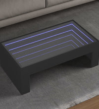 Couchtisch mit Infinity-LED Schwarz 90x50x30 cm