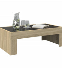 Couchtisch mit Infinity-LED Sonoma-Eiche 90x50x30 cm