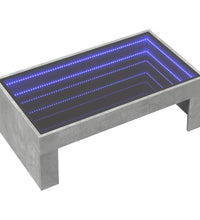 Couchtisch mit Infinity-LED Betongrau 90x50x30 cm