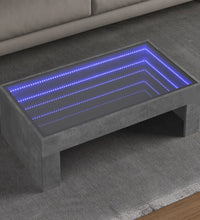 Couchtisch mit Infinity-LED Betongrau 90x50x30 cm