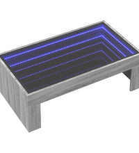 Couchtisch mit Infinity-LED Grau Sonoma 90x50x30 cm