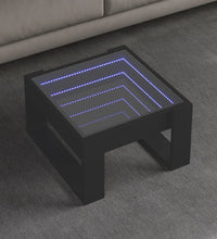 Couchtisch mit Infinity-LED Schwarz 50x53x30 cm