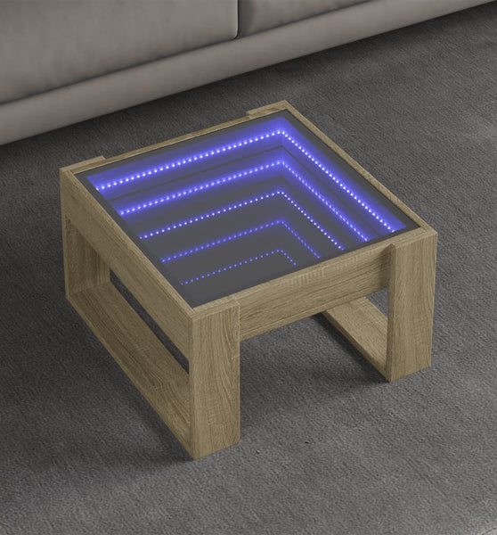 Couchtisch mit Infinity-LED Sonoma-Eiche 50x53x30 cm