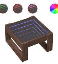 Couchtisch mit Infinity-LED Braun Eichen-Optik 50x53x30 cm