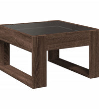 Couchtisch mit Infinity-LED Braun Eichen-Optik 50x53x30 cm