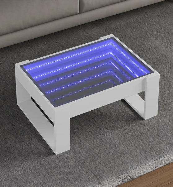 Couchtisch mit Infinity-LED Weiß 70x53x30 cm