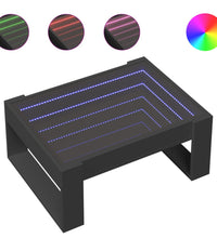 Couchtisch mit Infinity-LED Schwarz 70x53x30 cm