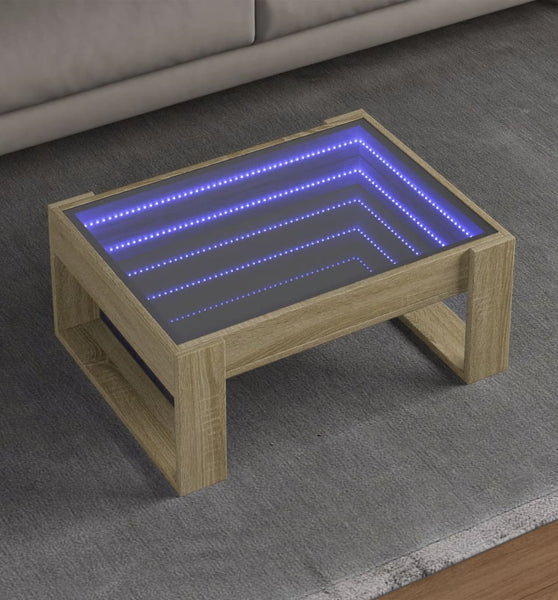 Couchtisch mit Infinity-LED Sonoma-Eiche 70x53x30 cm