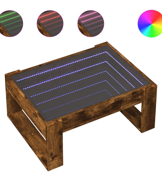 Couchtisch mit Infinity-LED Räuchereiche 70x53x30 cm