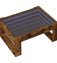 Couchtisch mit Infinity-LED Räuchereiche 70x53x30 cm