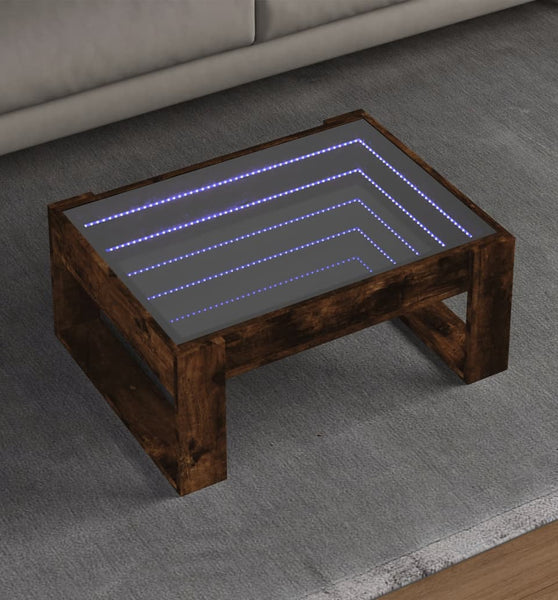 Couchtisch mit Infinity-LED Räuchereiche 70x53x30 cm