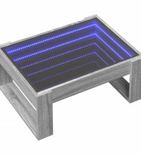 Couchtisch mit Infinity-LED Grau Sonoma 70x53x30 cm