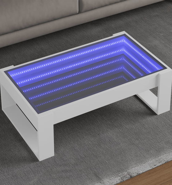 Couchtisch mit Infinity-LED Weiß 90x53x30 cm