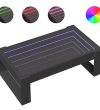 Couchtisch mit Infinity-LED Schwarz 90x53x30 cm