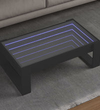 Couchtisch mit Infinity-LED Schwarz 90x53x30 cm