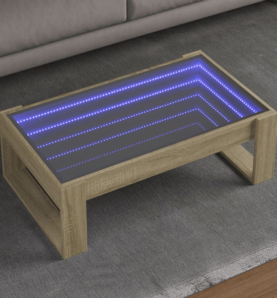 Couchtisch mit Infinity-LED Sonoma-Eiche 90x53x30 cm