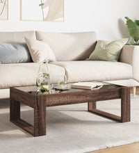 Couchtisch mit Infinity-LED Braun Eichen-Optik 90x53x30 cm