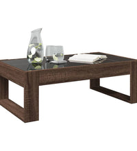 Couchtisch mit Infinity-LED Braun Eichen-Optik 90x53x30 cm