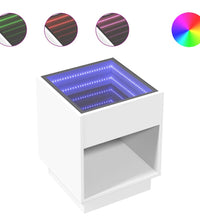 Couchtisch mit Infinity-LED Weiß 40x40x50 cm