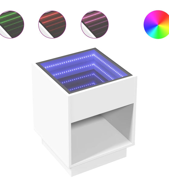 Couchtisch mit Infinity-LED Weiß 40x40x50 cm